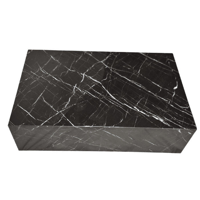 BETACH Genuine Marble Block Coffee Table Black Marble & Reviews